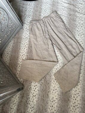 Jones New York linen pants small Euro Summer preppy coastal vacationn resortwear